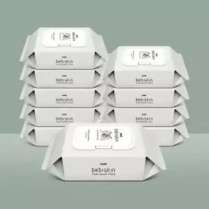 두리 베비스킨 물에 풀리는 천연펄프 비데 물티슈 캡 60매 10팩