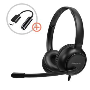 국내정품 아이리버 어학용 게이밍용 유선 헤드셋+C타입 젠더 초경량 스트레오사운드