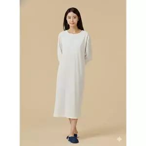 [하프클럽/자주]화이트 여 브라탑 루즈핏 파자마 원피스 J202303008