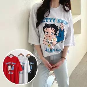 베티 BOX 여성 오버핏 반팔 티셔츠 (3컬러) 박스티 빅사이즈