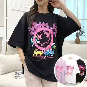 킵스마일 BOX 여성 오버핏 반팔 티셔츠 (3컬러) 박스티 빅사이즈