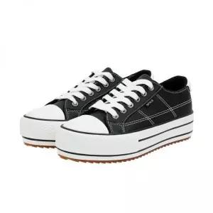 스프리스 여성 스티치 통굽 스니커즈 - 블랙