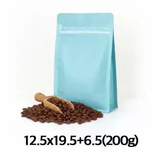 블레스팩 무광 민트 박스파우치 커피 원두 봉투 200g 50매 소분 포장