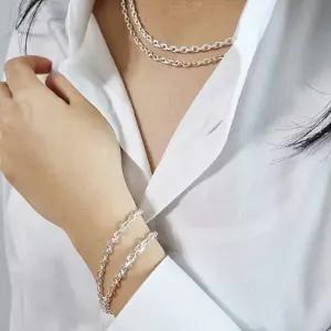 [차차실버] 각줄 3mm 은팔찌 남자 여자 데일리 유니크 순은 커플