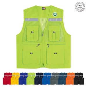 ATCS-2822 안전 망사 작업복조끼 소량 맞춤제작 녹색어머니회조끼 (무료 인쇄 변경)