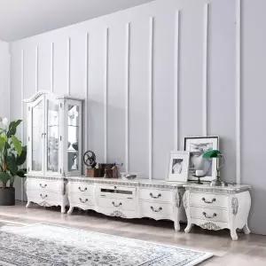 [퍼니트랜드] 엔틱가구 베리카 양문장 거실장 협탁 세트