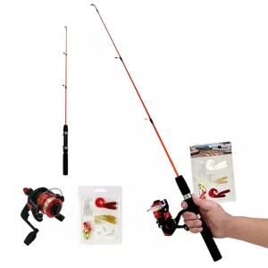 에버웨이브 일체형 미니 낚시대 릴 가짜미끼 세트 초보 구멍치기 연습용 낚시대