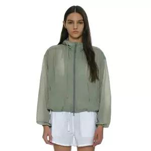 파르티멘토 파르티멘토 우먼 PARTIMENTO WOMEN 시어 셔링 후디 자켓_민트 그레이