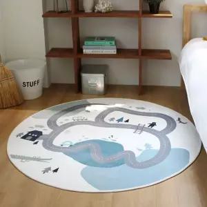 P00000SM 도로 아이방 원형 극세사 러그인테리어러그 디자인러그 소파러그 침