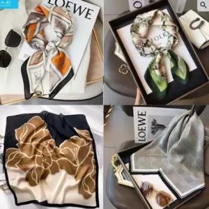 70X70 패턴 실크 스카프 18종 봄 가을 롱 명품 남자