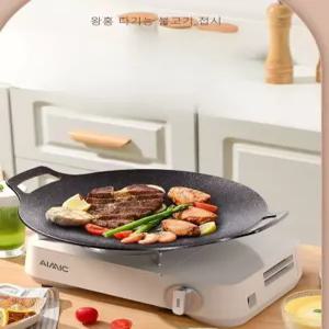 볶음불판 솥뚜껑 무쇠 중식 구이용 삼겹살 목살 돌판 냄비뚜껑 34cm