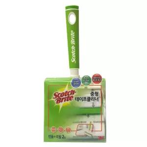 3M 스카치브라이트 테이프클리너 본체중형+리필2 막대테이프 돌돌이테이프 롤크리너 크리너리필