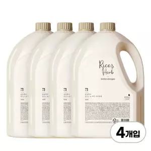 [대용량 구성] 살림백서 라이스앤허브 주방세제 4L 4개 리필형 설거지 세제