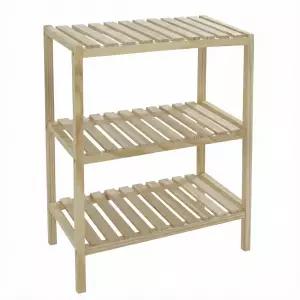 내추럴 원목 수납선반 3단 500 / 감성 우드 인테리어 다용도 선반장 이크홈