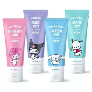 [아텍스]산리오캐릭터즈 어린이 고불소 치약 6개입 레몬 사과 딸기 청포도