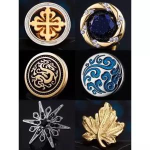 럭셔리 남성 골드 레트로 뱃지 정장 용 브로치 둥근