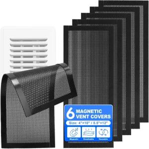 KeeTidy 바닥 환풍구 덮개 4 x 10 자석식 커버 가정 HVAC AC 그릴 RV 환풍구용 메쉬 스크린 레지스터 6개입