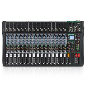 [미국배송] XTUGA 오디오 믹서 16채널 사운드 보드 인터페이스 DJ 팟캐스트 스튜디오 노래방 라이브 녹음 장비 48V 팬텀 디지털 이펙트(CT160)용 믹싱 콘솔