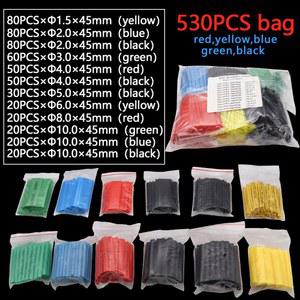 폴리올 수축 모듬 열 수축 튜브 와이어 케이블 절연 슬리브 튜브 세트 2 1 방수 파이프 슬리브 키트 530