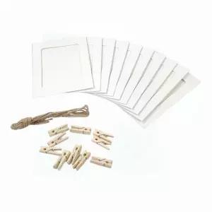 사진 액자틀 나무집게 10개 디스플레이 벽걸이 인테리어 마끈 데코 장식 추억 보관