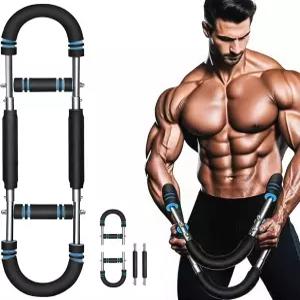 트위스터 암 트레이너 40-100lb 조절 가능한 가슴 운동 기구 4개 스프링 및 훈련 포스터 포함 파워 바