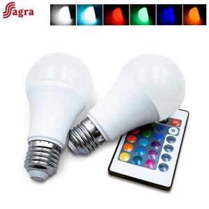 1-10개 16색 E27 RGB LED 전구 실내 정원 파티용 리모컨 포함 스마트 호환 램프 디머 빨강 초록 파랑 흰색
