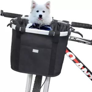 RAYMACE 자전거 바구니 강아지 핸들바 전면 접이식 탈착식 퀵 릴리스 쉬운 설치 피크닉 가방