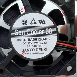 SANYO DENKI 서버 냉각 선풍기 DC 12V 0.24A 60x60x25mm 9A0612G402