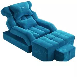 발 마사지 벨벳 전신 베드 네일 의자 뷰티 케어 미용실 고급 네이비