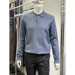 [바쏘옴므]BASSO 세이브존01 블루 울  베이직 카라 니트 BSZ4WT70A (44810749)