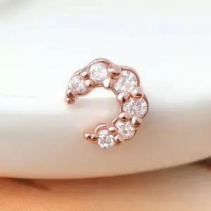 14K 골드필드 핀 큐빅 미니 달 피어싱