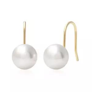 14K GOLD 8mm 진주 후크 금 귀걸이 (WFKJQGO)