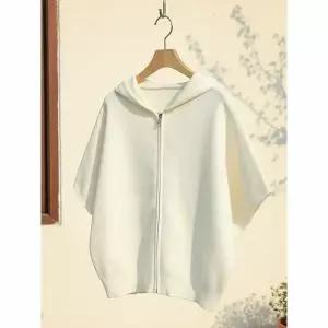 [하프클럽/샵앤]여성 무지 가오리핏 7부 후드 니트 집업 가디건 DGB-WCD-5106-아