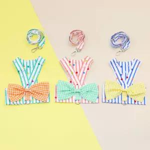 (BND-S14) 스트라이프 하네스 리본조끼 강아지옷