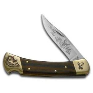 벅 110 나무 텐 포인트 스크롤 볼스터 스테인리스 접이식 헌터 커스텀 나이프