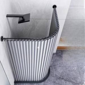 가림막 가벽 공간분리 마그네틱 접이식 방수 샤워 커튼 욕실 화장실 룸 곡선 건식 분리 파티션