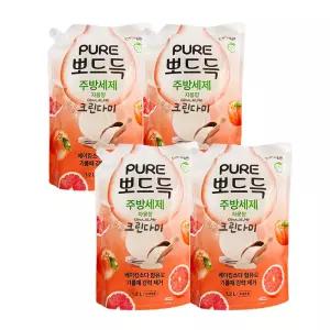 피죤 퓨어 뽀드득 주방세제 자몽 리필 1.2L x4개