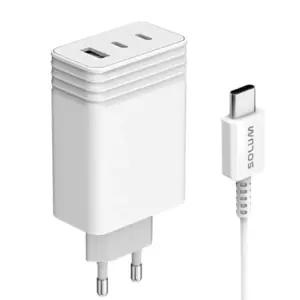 솔루엠 65W 3포트 멀티 초고속충전기 어댑터 C타입 A타입 케이블 세트