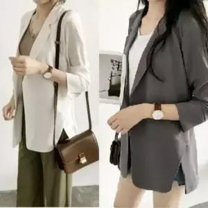 봄 여름 여성 루즈핏 쉬폰 재킷