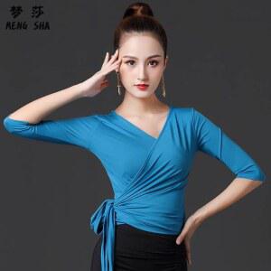 라인댄스복 상의 여성 스포츠 데 댄스의상 퍼플 라인댄스상의 XS 반짝이 모던 여름