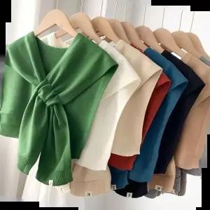 숄가디건 여성 숄더 베이직 페이크 가디건