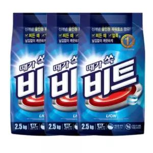비트 분말 세탁 세제 일반 통돌이 리필 2.5kg X3개