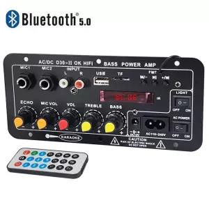 앰프 디지털 블루투스 보드 서브우퍼 듀얼 마이크 노래방 스피커 홈 시어터 DIY 12V 110V-220V 30W