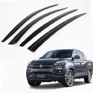 도어바이저 렉스턴스포츠 칸 4P E380 깨지지 않는 블랙 도어 바이져 빗물받이 레인가드 자동차 창문몰딩