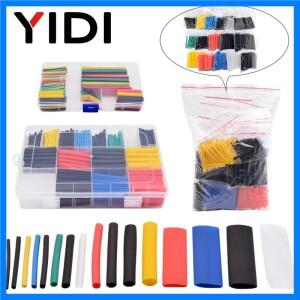 127/164/328/580/780pcs 폴리올레핀 단열 케이블 와이어 열 수축 튜브 수축 가능 2:1 랩 슬리브 튜브 모듬