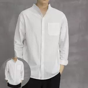 린넨셔츠 남성 베이직 3컬러 린넨 차이나카라 긴팔 셔츠