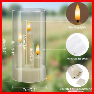 3/5/10PCS LED 전자 촛불 빛 Flameless 투명 아크릴 유리 램프 웨딩 파티 정원 크리스마스 장식
