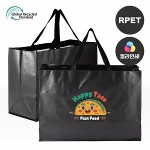 슈퍼 특대형 타포린 가방 블랙/이불/시장/바구니/부직포/쇼핑/선물/휴대용/예쁜/빨래/접이식/다용도/여행