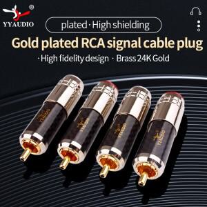 하이엔드 금도금 황동 수 RCA 플러그 커넥터 어댑터, 잠금 장치 포함, 하이파이 오디오 비디오, AMP TV AV