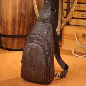 EAMT 남자 크로스백 마랑 악어무늬 헤드폰 비트 다기능 가죽 복고풍 패션 크로스 힛템